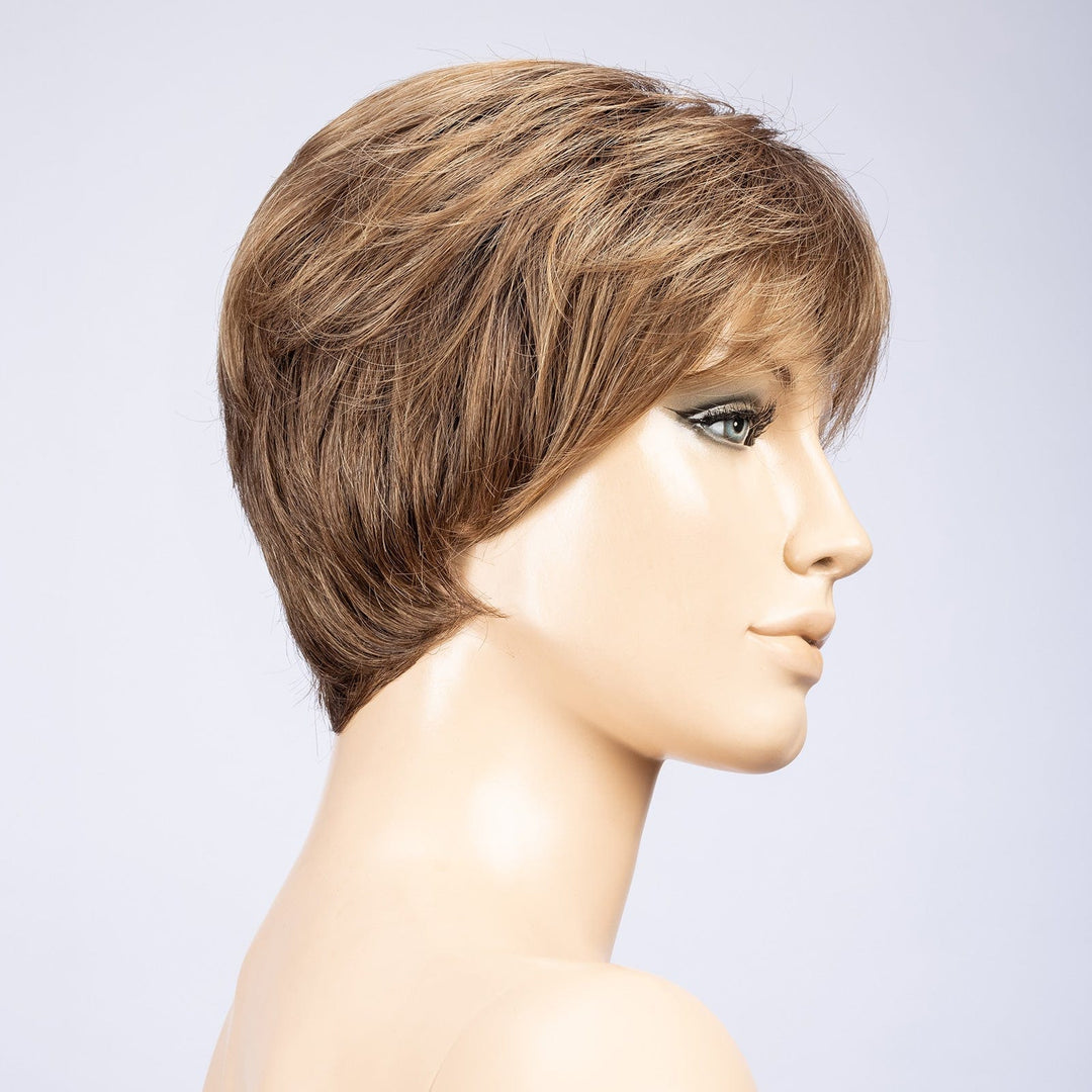 Cara Small Deluxe Wig by Ellen Wille | Mono Top | Petite Cap Ellen Wille Synthetic Mocca Rooted / Front: 4" | Crown: 4" | Sides: 2" | Nape: 2" / Petite