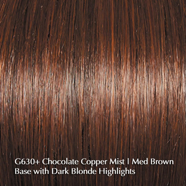 Carte Blanche Large Wig by Gabor | Synthetic Lace Front Wig (Mono Top) Gabor Synthetic G630+ Chocolate Copper Mist / Front: 4" | Crown: 4.75" | Sides: 3.5" | Back: 4" | Nape: 2.5" / Large