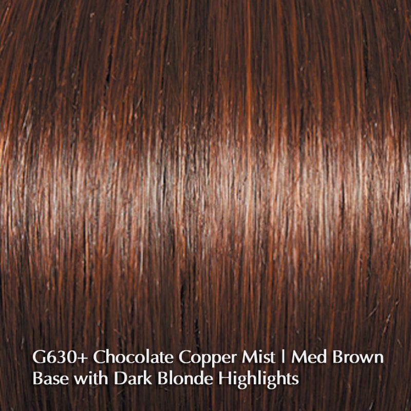 Carte Blanche Wig by Gabor | Synthetic Lace Front Wig (Mono Top) Gabor Synthetic G630+ Chocolate Copper Mist / Front: 4" | Crown: 4.75" | Sides: 3.5" | Back: 4" | Nape: 2.5" / Average