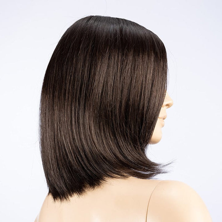 Catch Wig by Ellen Wille | Human/Synthetic Hair Blend Lace Front Wig (Mono Top) Ellen Wille Heat Friendly | Human Hair Blend Espresso Mix / Front: 6.25” | Crown: 12” | Sides: 8” |  Nape: 5.5” / Petite / Average