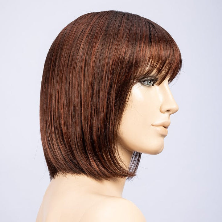 Change Wig by Ellen Wille | Synthetic Wig (Mono Crown) Ellen Wille Synthetic Auburn Rooted | Dark Auburn Bright Copper Red & Warm Medium Brown blend w/ Dark Roots / Front: 2.5" |  Crown: 8" |  Sides: 5" |  Nape: 2.25" / Petite / Average