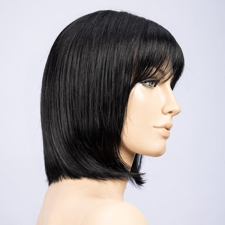 Change Wig by Ellen Wille | Synthetic Wig (Mono Crown) Ellen Wille Synthetic Ebony Black | Jet Black / Front: 2.5" |  Crown: 8" |  Sides: 5" |  Nape: 2.25" / Petite / Average
