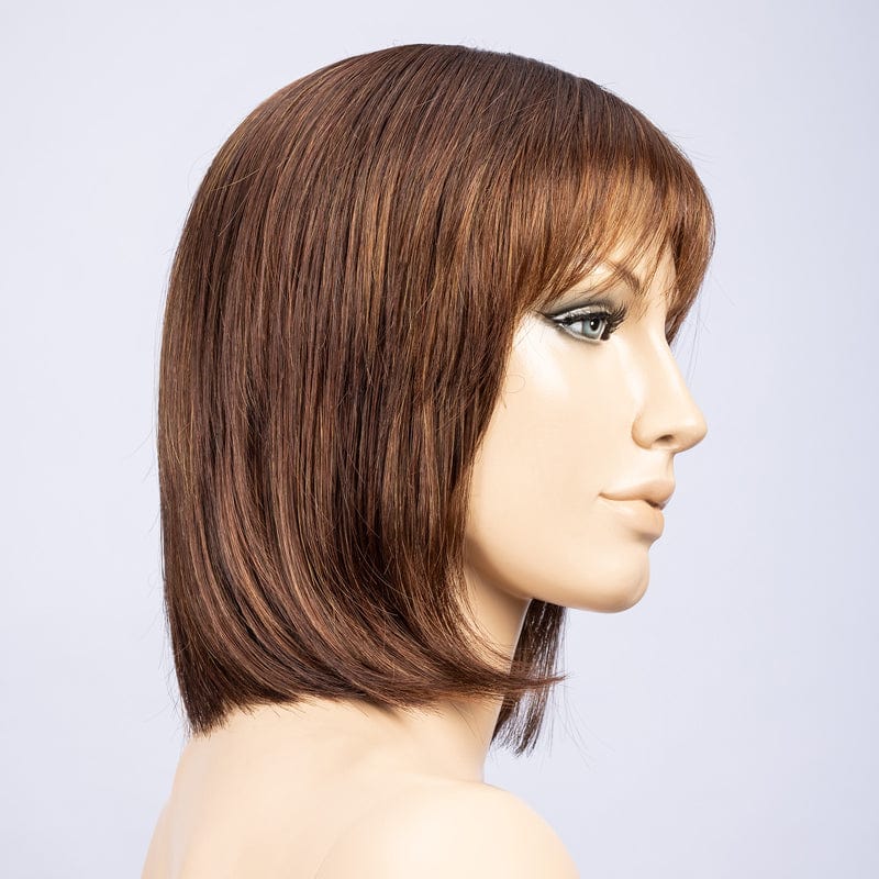 Change Wig by Ellen Wille | Synthetic Wig (Mono Crown) Ellen Wille Synthetic Hot Chocolate Mix | Medium Brown Reddish Brown and Light Auburn blend / Front: 2.5" |  Crown: 8" |  Sides: 5" |  Nape: 2.25" / Petite / Average