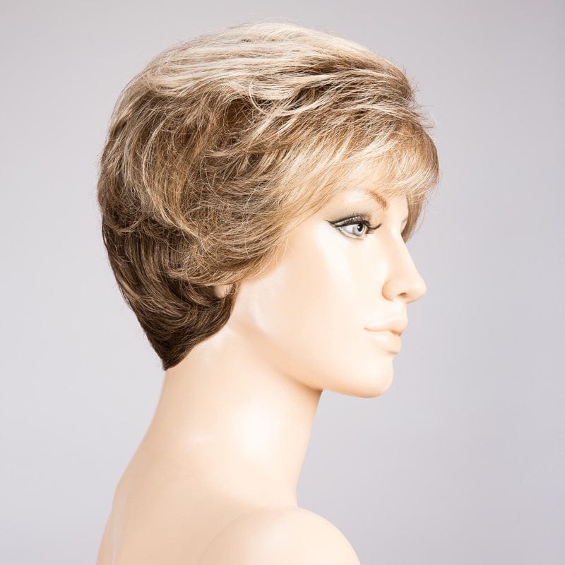 Charme Wig by Ellen Wille | Synthetic Lace Front Wig (Hand-Tied) Ellen Wille Heat Friendly Synthetic Dark Sand Mix | Light Brown base with Lightest Ash Brown and Medium Honey Blonde blend / Front: 3.75" | Crown: 4" | Sides: 2.75" | Nape: 2.5" / Petite / Average