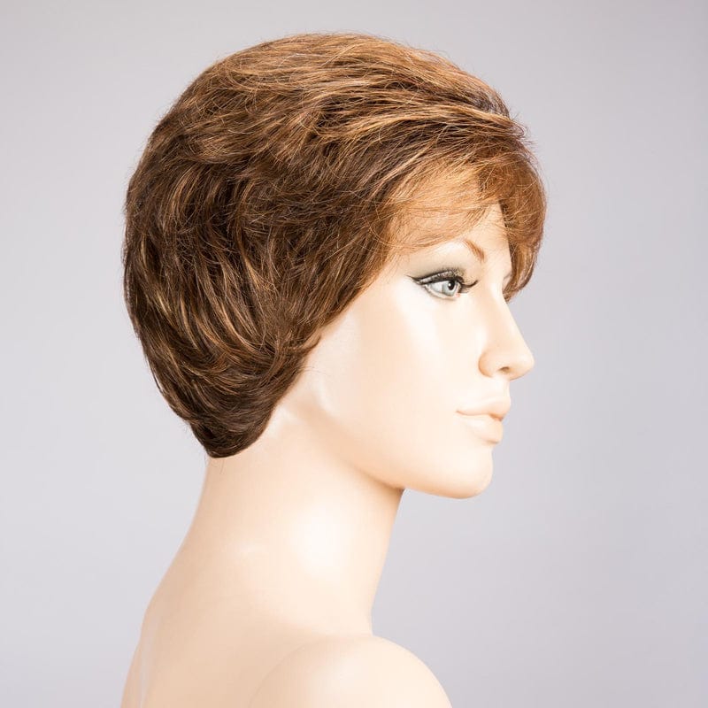 Charme Wig by Ellen Wille | Synthetic Lace Front Wig (Hand-Tied) Ellen Wille Heat Friendly Synthetic Hazelnut Mix | Medium Brown base w/ Medium Reddish Brown & Copper Red highlights / Front: 3.75" | Crown: 4" | Sides: 2.75" | Nape: 2.5" / Petite / Average