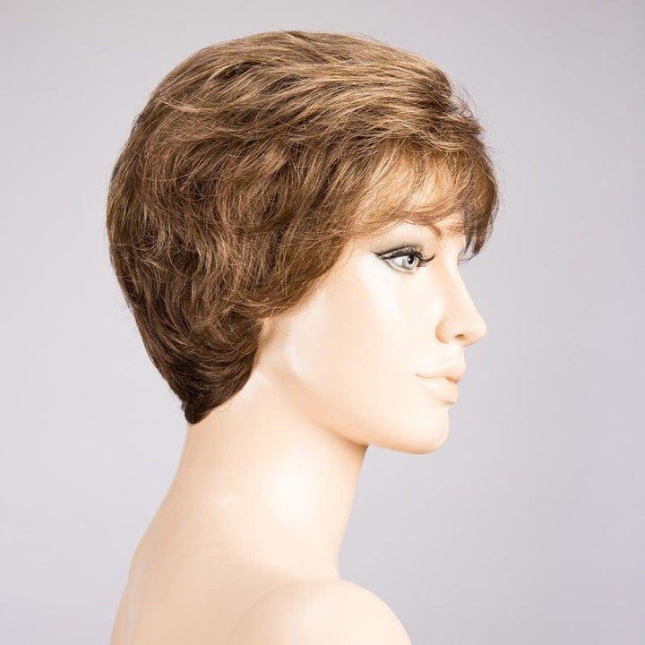 Charme Wig by Ellen Wille | Synthetic Lace Front Wig (Hand-Tied) Ellen Wille Heat Friendly Synthetic Mocca Mix | Medium Brown Light Brown & Light Auburn blend / Front: 3.75" | Crown: 4" | Sides: 2.75" | Nape: 2.5" / Petite / Average
