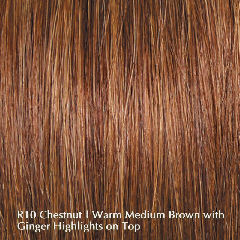 Cinch by Raquel Welch | Synthetic Wig (Basic Cap) Raquel Welch Synthetic R10 Chestnut / Front: 4" | Crown: 4" | Side: 3" | Back: 3" | Nape: 2" / Average