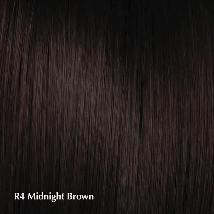 Clip in Bangs by Hairdo | Heat Friendly Synthetic Hairdo Bangs & Fringes R4 Midnight Brown / Base: 5.25" x 2.25" Bangs: 5"  Face Framing Layers: 9 1/2" / 3 Pressure Sensitive Clips