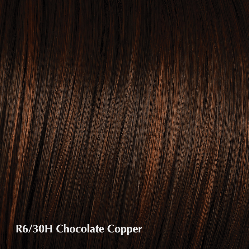 Clip in Bangs by Hairdo | Heat Friendly Synthetic Hairdo Bangs & Fringes R6/30H Chocolate Copper / Base: 5.25" x 2.25" Bangs: 5"  Face Framing Layers: 9 1/2" / 3 Pressure Sensitive Clips