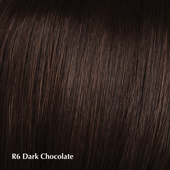 Clip in Bangs by Hairdo | Heat Friendly Synthetic Hairdo Bangs & Fringes R6 Dark Chocolate / Base: 5.25" x 2.25" Bangs: 5"  Face Framing Layers: 9 1/2" / 3 Pressure Sensitive Clips