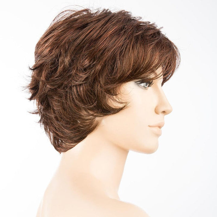 Club 10 Wig by Ellen Wille | Synthetic Wig (Mono Crown) Ellen Wille Synthetic Dark Auburn Mix | Dark Auburn Bright Copper Red & Dark Brown blend / Front: 3.75" | Crown: 5" | Sides: 3" | Nape: 2.5" / Petite / Average