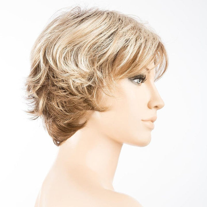 Club 10 Wig by Ellen Wille | Synthetic Wig (Mono Crown) Ellen Wille Synthetic Sand Multi Rooted | Lightest Brown & Medium Ash Blonde Blend w/ Light Brown Roots / Front: 3.75" | Crown: 5" | Sides: 3" | Nape: 2.5" / Petite / Average
