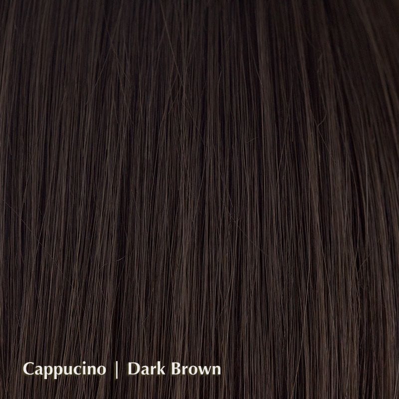 Codi Wig by Amore | Synthetic Wig (Mono Top) Amore Synthetic Cappucino | Dark Brown / Front: 5.75" | Crown: 7.5" | Nape: 1.75" / Average
