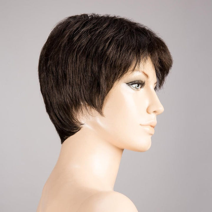 Cool Wig by Ellen Wille Synthetic Extended Front Lace Front Wig | Mono Crown Ellen Wille European Human Hair Espresso Mix 4.2 | Darkest Brown base w/ blend of Dark Brown & Warm Medium Brown throughout / Front: 2.5" | Crown: 3" | Sides: 2" |  Nape: 2" / Petite / Average