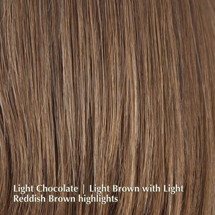 Cory Wig by Noriko | Synthetic Wig (Basic Cap) Noriko Synthetic Light Chocolate | Light Brown with Light Reddish Brown highlights / Front: 3.2" | Crown: 8.6" | Nape: 1.8" / Petite / Average