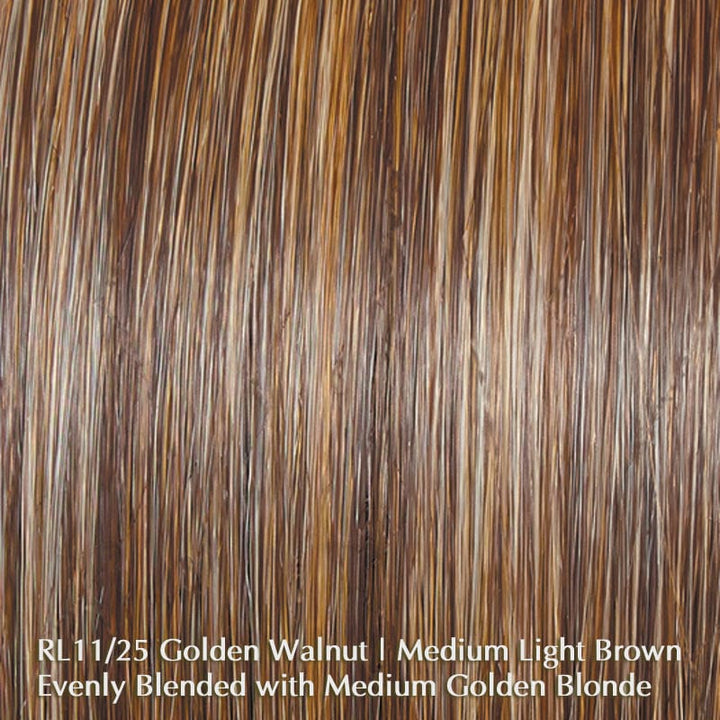 Current Events by Raquel Welch | Heat Friendly | Synthetic Lace Front Wig (Mono Part) Raquel Welch Heat Friendly Synthetic RL11/25 | Golden Walnut / Front: 12.25" | Crown: 13" | Side: 8.25" | Back: 9.25" | Nape: 2.5" / Average