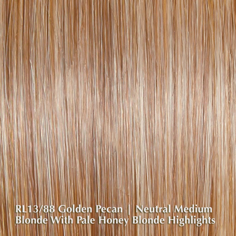 Current Events by Raquel Welch | Heat Friendly | Synthetic Lace Front Wig (Mono Part) Raquel Welch Heat Friendly Synthetic RL13/88 | Golden Pecan / Front: 12.25" | Crown: 13" | Side: 8.25" | Back: 9.25" | Nape: 2.5" / Average