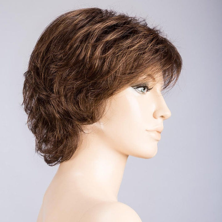Daily by Ellen Wille  | Synthetic Wigs (Mono Crown) Ellen Wille Synthetic Chocolate Mix / Front: 4.75" |  Crown: 5" |  Sides: 3.5" | Nape: 3.25" / Petite