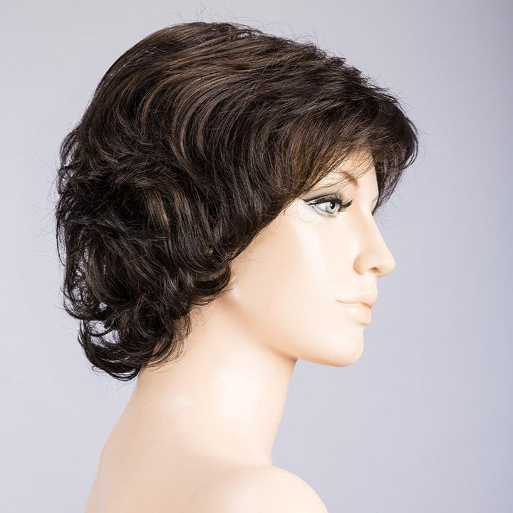 Daily by Ellen Wille  | Synthetic Wigs (Mono Crown) Ellen Wille Synthetic Espresso Mix / Front: 4.75" |  Crown: 5" |  Sides: 3.5" | Nape: 3.25" / Petite
