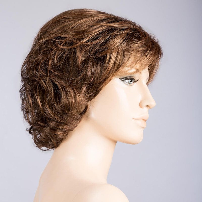 Daily by Ellen Wille  | Synthetic Wigs (Mono Crown) Ellen Wille Synthetic Mocca Rooted / Front: 4.75" |  Crown: 5" |  Sides: 3.5" | Nape: 3.25" / Petite