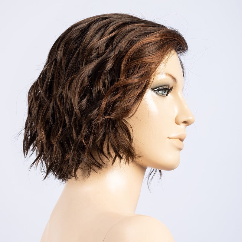 Dance by Ellen Wille | Synthetic Wig (Mono Part) Ellen Wille Synthetic Chocolate Rooted / Front: 7.5" |  Crown: 9.5" |  Sides: 7.5" | Nape: 2.5" / Petite / Average