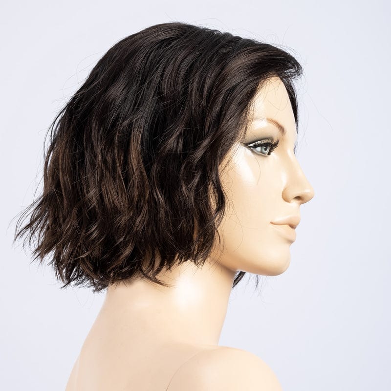 Dance by Ellen Wille | Synthetic Wig (Mono Part) Ellen Wille Synthetic Espresso Tipped / Front: 7.5" |  Crown: 9.5" |  Sides: 7.5" | Nape: 2.5" / Petite / Average