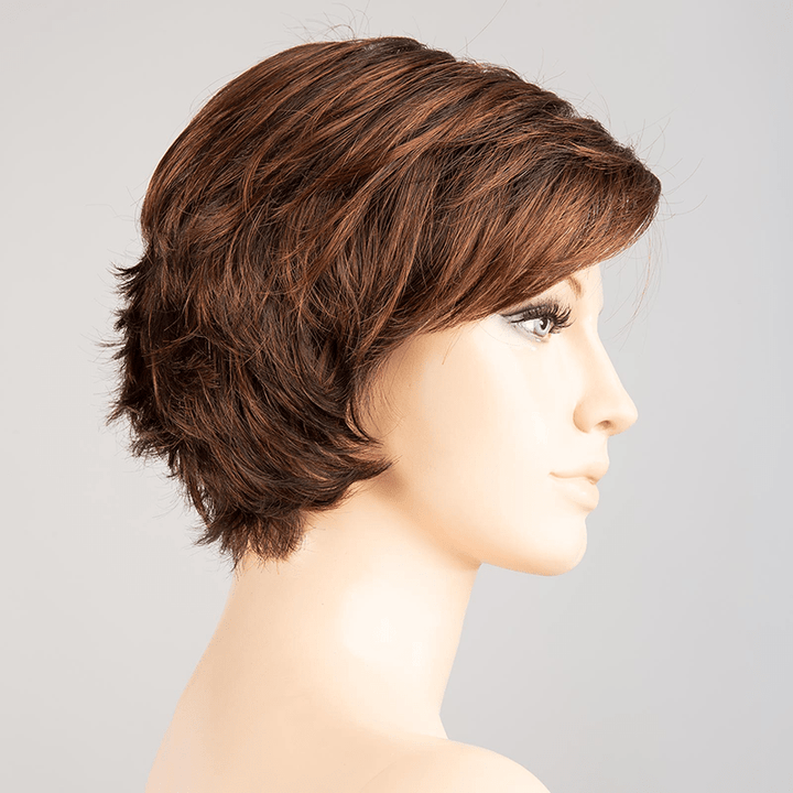 Date Large Wig by Ellen Wille | Synthethic Wig (Mono Crown) Ellen Wille Synthetic Dark Auburn Mix / Front: 3.5" |  Crown: 4" |  Sides: 3" |  Nape: 2" / Large