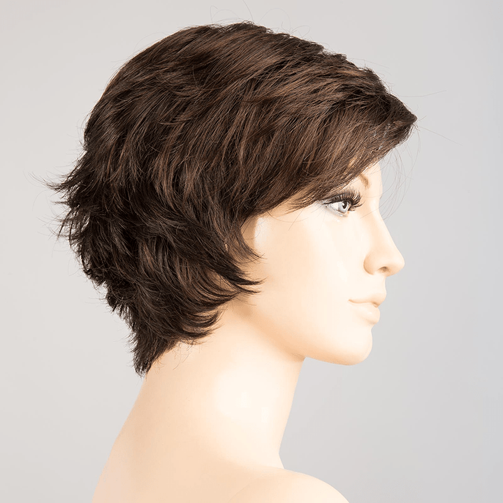 Date Large Wig by Ellen Wille | Synthethic Wig (Mono Crown) Ellen Wille Synthetic Espresso Mix / Front: 3.5" |  Crown: 4" |  Sides: 3" |  Nape: 2" / Large