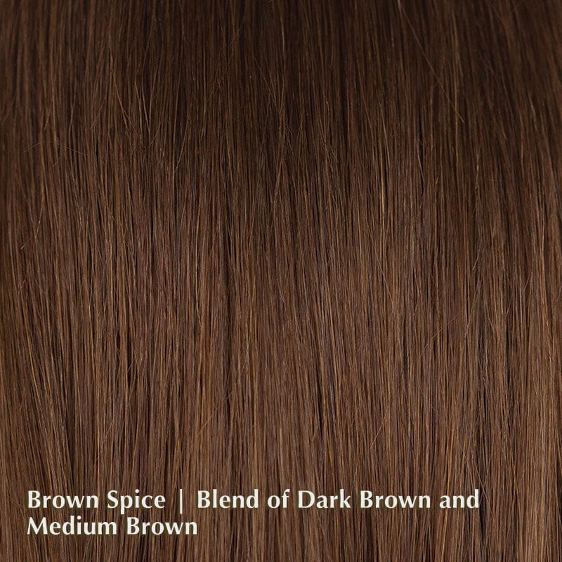 Diamond Topper by Amore | Remy Human Hair Topper (Mono Top) Amore Hair Toppers Brown Spice | / Front: Length: 5” | Side Length: 12" / Small Area