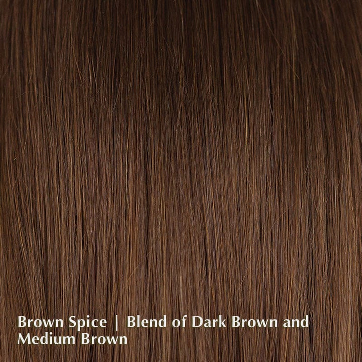 Diamond Topper by Amore | Remy Human Hair Topper (Mono Top) Amore Hair Toppers Brown Spice | / Front: Length: 5” | Side Length: 12" / Small Area