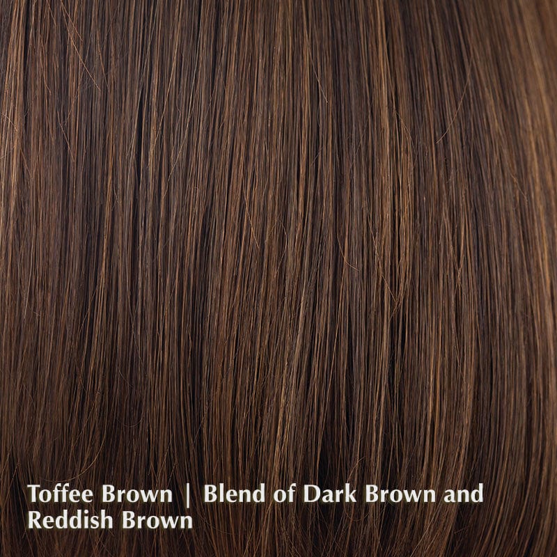 Diamond Topper by Amore | Remy Human Hair Topper (Mono Top) Amore Hair Toppers Toffee Brown | Blend of Dark Brown and Reddish Brown / Front: Length: 5” | Side Length: 12" / Small Area