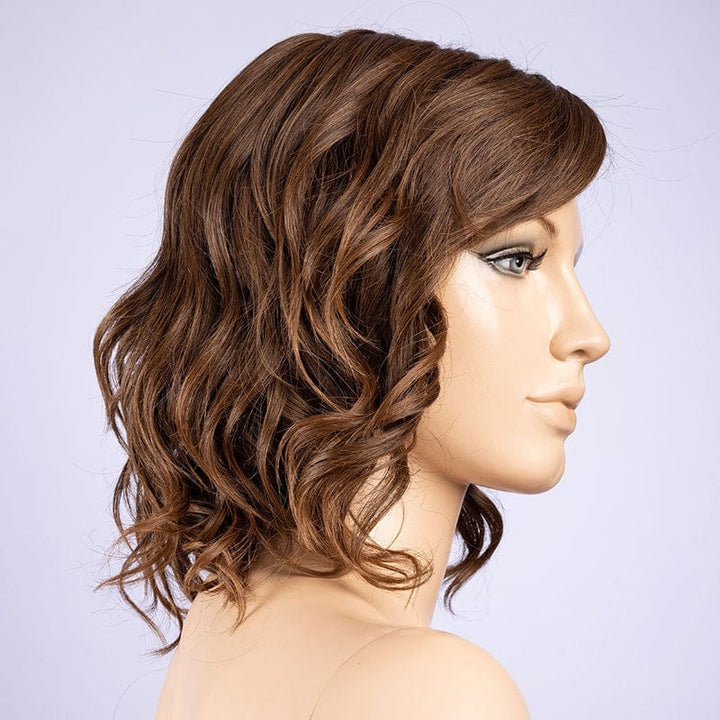 Eclat Wig by Ellen Wille | Heat Friendly Synthetic Lace Front Wig (Mono Top Ellen Wille Heat Friendly Synthetic Nougat Mix / Front: 4.5" | Crown: 10" | Sides: 9.25" | Nape: 9" / Petite