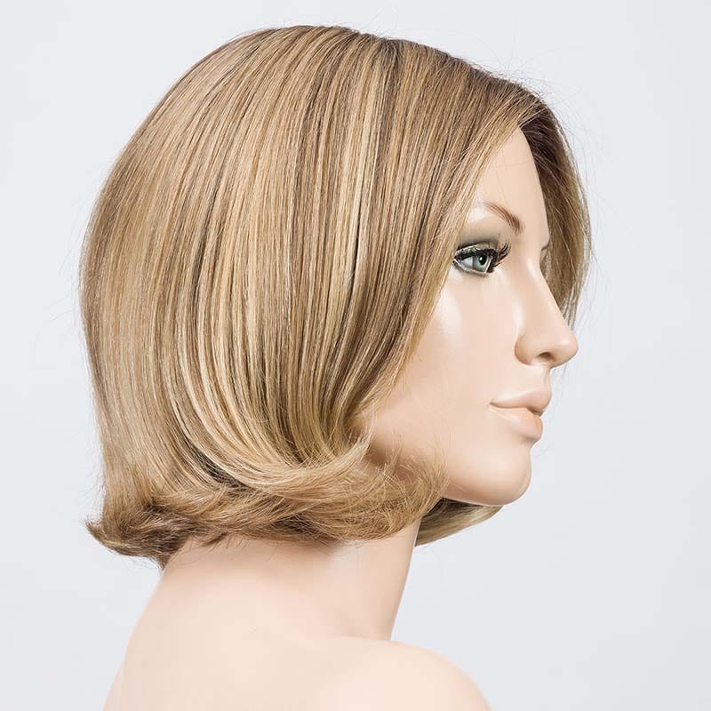 Elegance Wig by Ellen Wille | Human Hair/Synthetic Blend Lace Front Wig (Double Mono Top) Ellen Wille Heat Friendly | Human Hair Blend Caramel Rooted / Front: 7" | Crown: 10"| Sides: 8" | Nape: 3.25" / Petite / Average