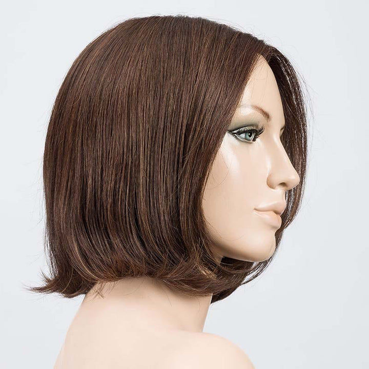Elegance Wig by Ellen Wille | Human Hair/Synthetic Blend Lace Front Wig (Double Mono Top) Ellen Wille Heat Friendly | Human Hair Blend Dark Chocolate Rooted / Front: 7" | Crown: 10"| Sides: 8" | Nape: 3.25" / Petite / Average