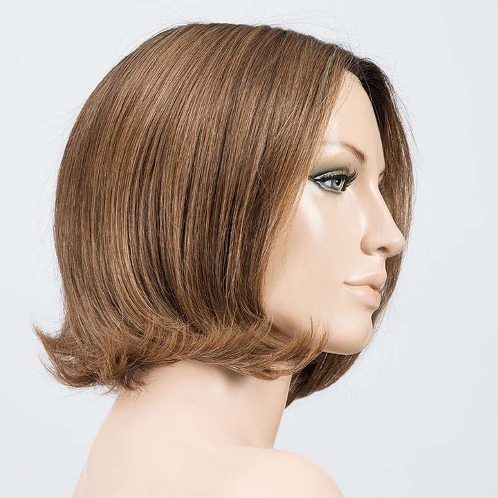 Elegance Wig by Ellen Wille | Human Hair/Synthetic Blend Lace Front Wig (Double Mono Top) Ellen Wille Heat Friendly | Human Hair Blend Nut Brown Rooted / Front: 7" | Crown: 10"| Sides: 8" | Nape: 3.25" / Petite / Average