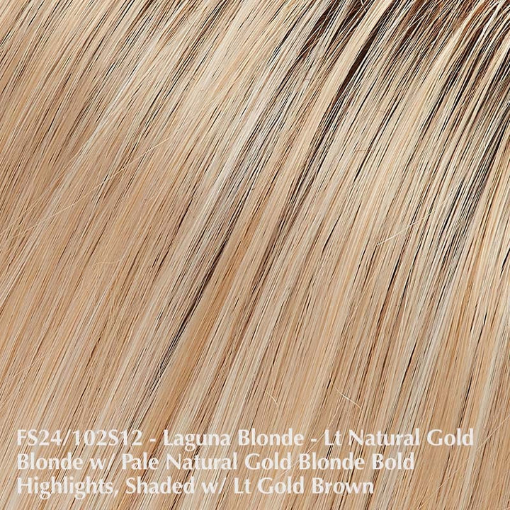 Elisha Petite Wig by Jon Renau | Synthetic Lace Front Wig (100% Hand Tied) Jon Renau Synthetic FS24/102S12 Laguna Blonde / Bang: 8.25" | Crown 5" | Sides: 6" | Nape: 1.5" / Petite