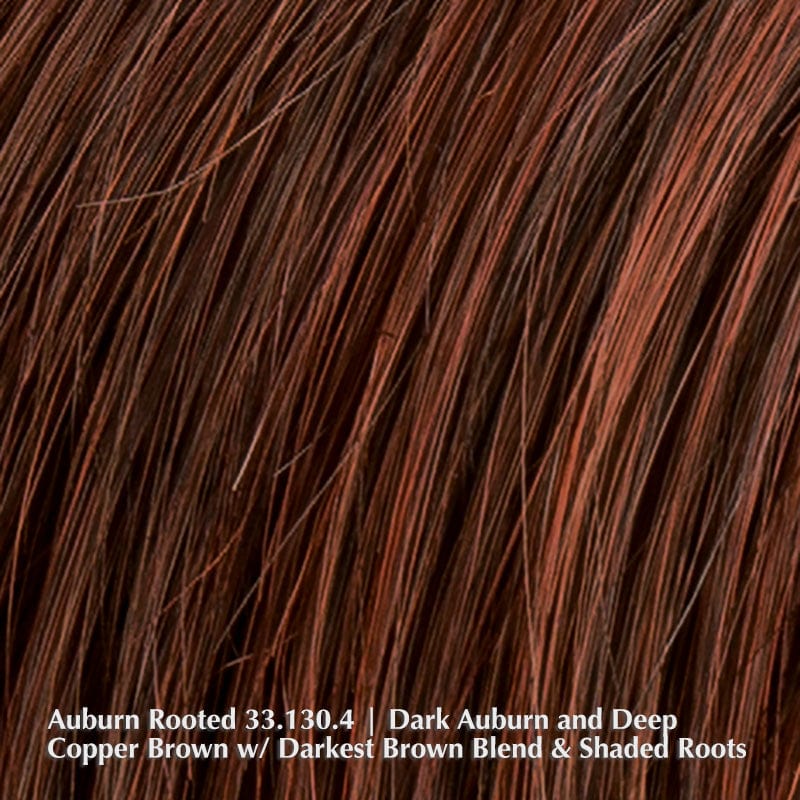 En Vogue Wig by Ellen Wille | Heat Friendly Synthetic Wig Ellen Wille Heat Friendly Synthetic Auburn Rooted 33.130.4 | Dark Auburn and Deep Copper Brown with Darkest Brown Blend and Shaded Roots / Front: 7.5" | Crown: 11.5" | Sides: 10" | Nape: 13.5" / Petite/Average