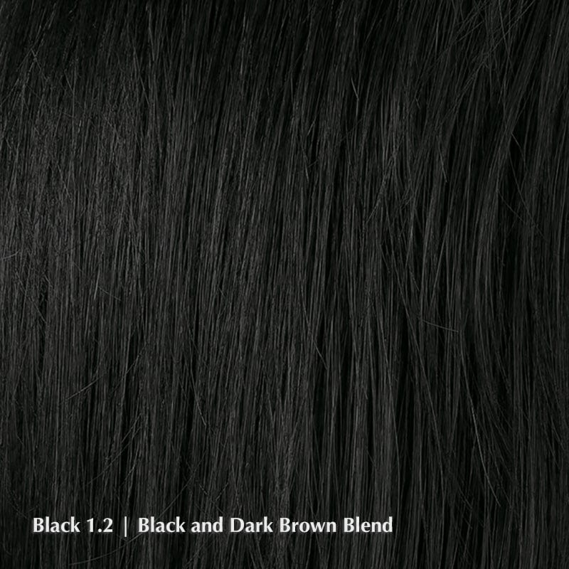 En Vogue Wig by Ellen Wille | Heat Friendly Synthetic Wig Ellen Wille Heat Friendly Synthetic Black 1.2 | Black and Dark Brown Blend / Front: 7.5" | Crown: 11.5" | Sides: 10" | Nape: 13.5" / Petite/Average
