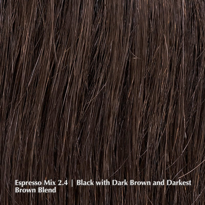 En Vogue Wig by Ellen Wille | Heat Friendly Synthetic Wig Ellen Wille Heat Friendly Synthetic Espresso Mix 2.4 | Black with Dark Brown and Darkest Brown Blend / Front: 7.5" | Crown: 11.5" | Sides: 10" | Nape: 13.5" / Petite/Average