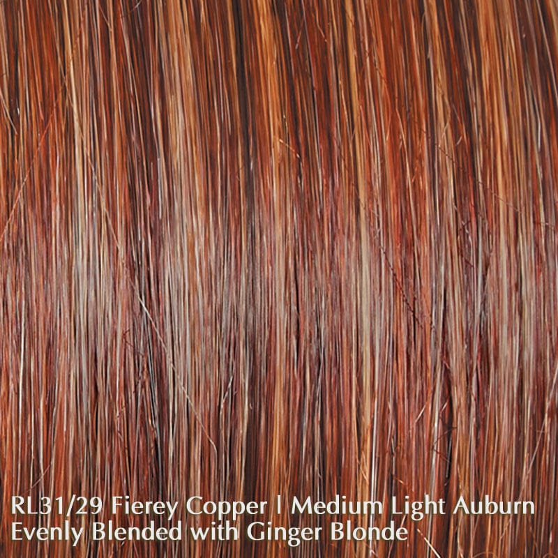 Enchant by Raquel Welch | Heat Friendly | Synthetic Wig (Basic Cap) Raquel Welch Heat Friendly Synthetic RL31/29 Fiery Copper / Front: 4" | Crown: 5.25" | Side: 3" | Back: 3" | Nape: 2.5" / Average