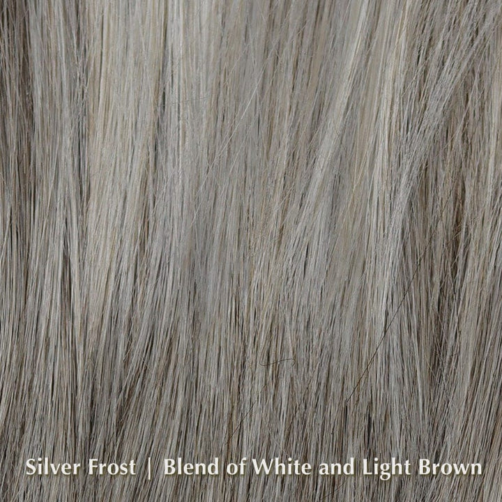 Ensley TP Wig by Rene of Paris | Synthetic Hair Topper (Mono Part) Rene of Paris Hair Toppers Silver Frost | Blend of White and Light Brown / Front: 6.75" | Crown: 6.5" | Side: 6.5" | Back: 6.5" | Nape: 15" / Large Area