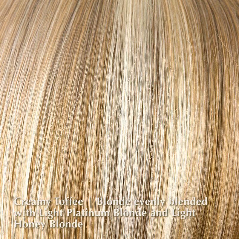 Erin Wig by Amore | Synthetic Wig (Mono Top) Amore Synthetic Creamy Toffee | Blonde evenly blended with Light Platinum Blonde and Light Honey Blonde / Fringe: 3.5" | Crown: 8.5" | Nape: 2" / Average