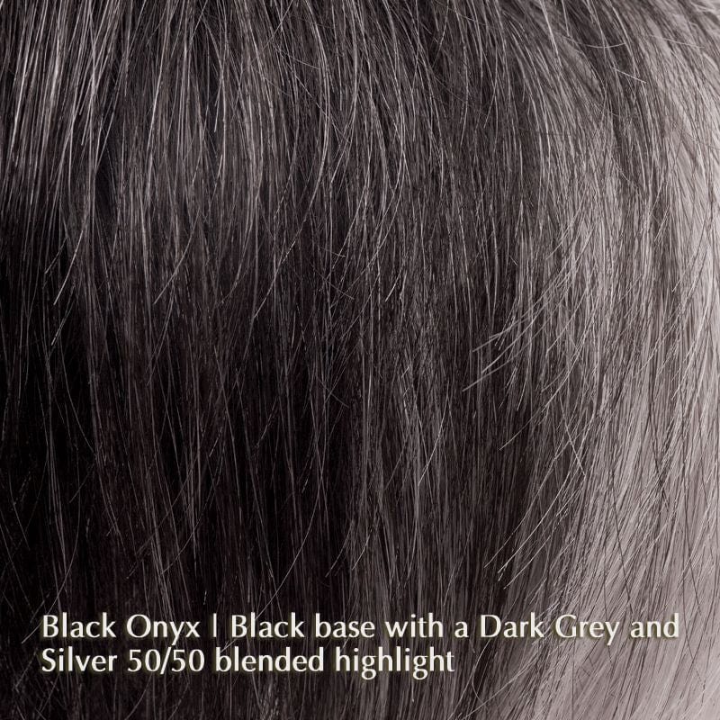 Eva Wig by Noriko | Synthetic Wig (Basic Cap) Noriko Synthetic Black Onyx | / Front: 5" | Crown: 4.5" | Nape: 2" / Petite / Average