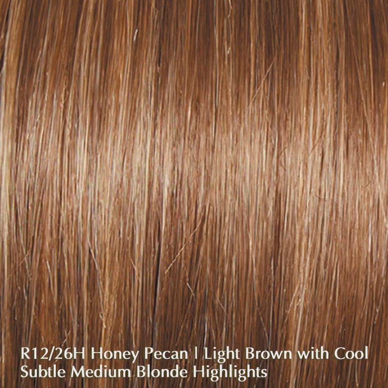 Excite by Raquel Welch | Synthetic Wig (Mono Top) Raquel Welch Synthetic R12/26H Honey Pecan / Front: 4.5" | Crown: 6" | Side: 2.5" | Back: 2.5" | Nape: 2" / Average