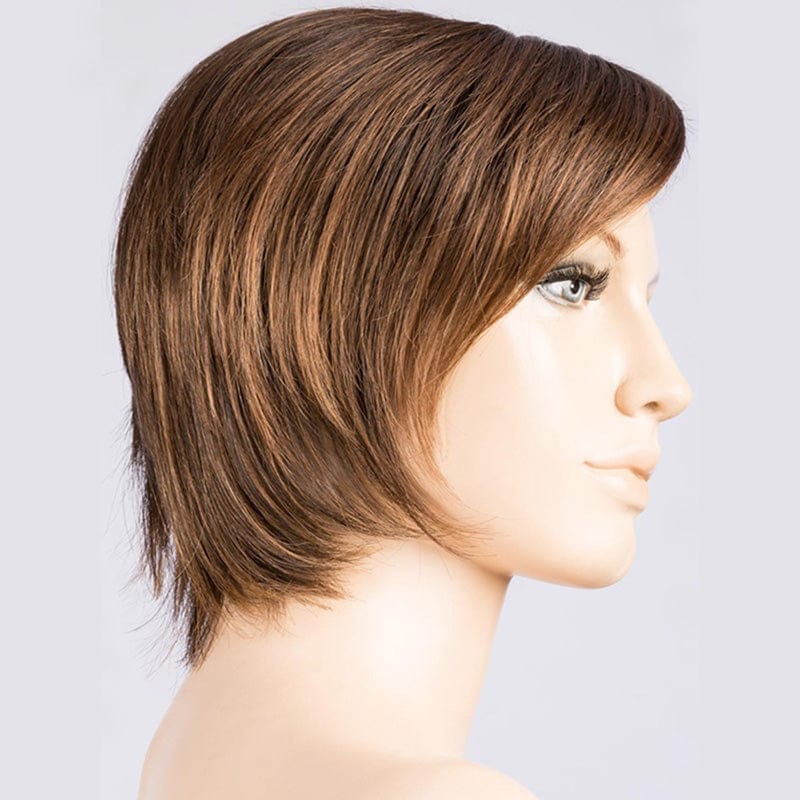 Fame by Ellen Wille | Synthetic Wig | Extended Lace Front (Mono Part) Ellen Wille Synthetic Chocolate Rooted | / Front: 4" | Crown: 6" | Sides: 4" | Nape: 3.5" / Petite / Average