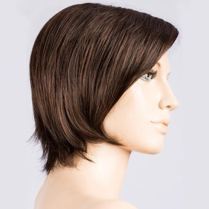 Fame by Ellen Wille | Synthetic Wig | Extended Lace Front (Mono Part) Ellen Wille Synthetic Dark Chocolate Mix | / Front: 4" | Crown: 6" | Sides: 4" | Nape: 3.5" / Petite / Average