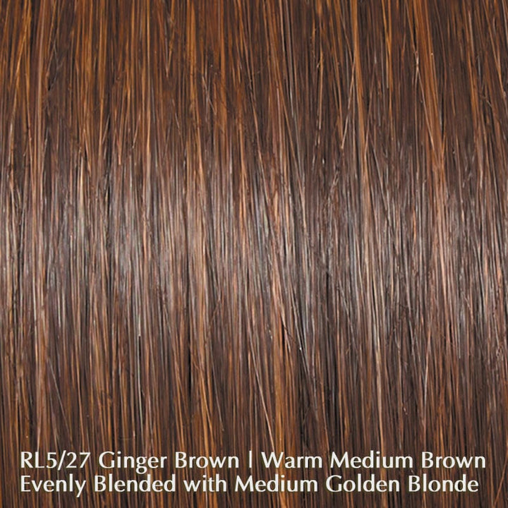 Fanfare by Raquel Welch | Heat Friendly | Synthetic Lace Front Wig (Mono Top) Raquel Welch Heat Friendly Synthetic RL5/27 Ginger Brown / Front: 3.5" | Crown: 5.5" | Side: 3" | Back: 3" | Nape: 2.5" / Average