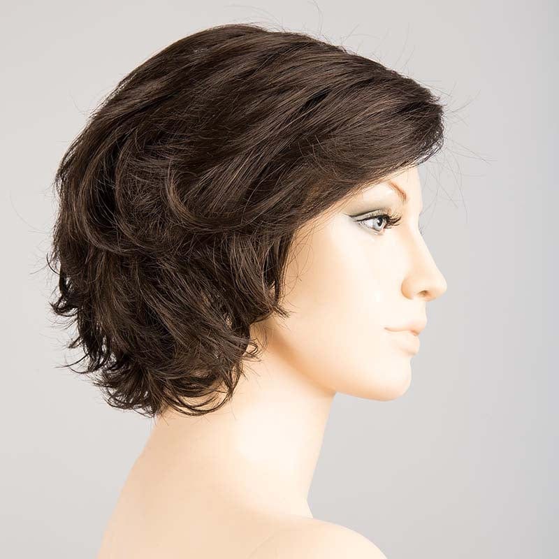 Flair Mono Wig by Ellen Wille | Synthetic Lace Front Wig (Mono Top) Ellen Wille Synthetic Espresso Mix / Front: 4" |  Crown: 5.5" |  Sides: 4" |  Nape: 3" / Petite