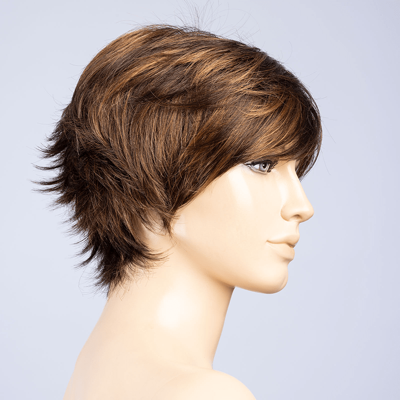 Gilda Mono Wig by Ellen Wille | Synthetic Lace Front Wig (Mono Top) Ellen Wille Synthetic Chocolate Mix / Front: 4.5" | Crown: 5" | Sides: 3" | Nape: 2.25" / Petite