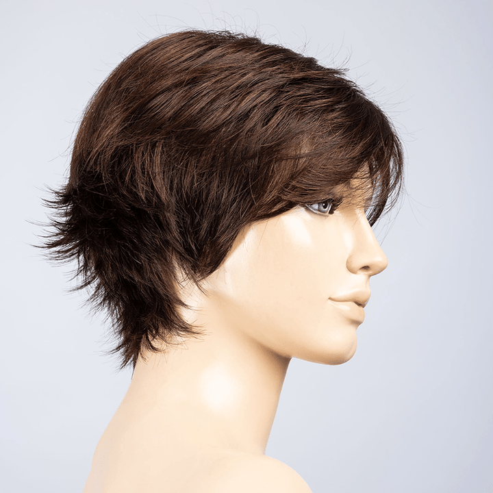 Gilda Mono Wig by Ellen Wille | Synthetic Lace Front Wig (Mono Top) Ellen Wille Synthetic Dark Chocolate Mix / Front: 4.5" | Crown: 5" | Sides: 3" | Nape: 2.25" / Petite